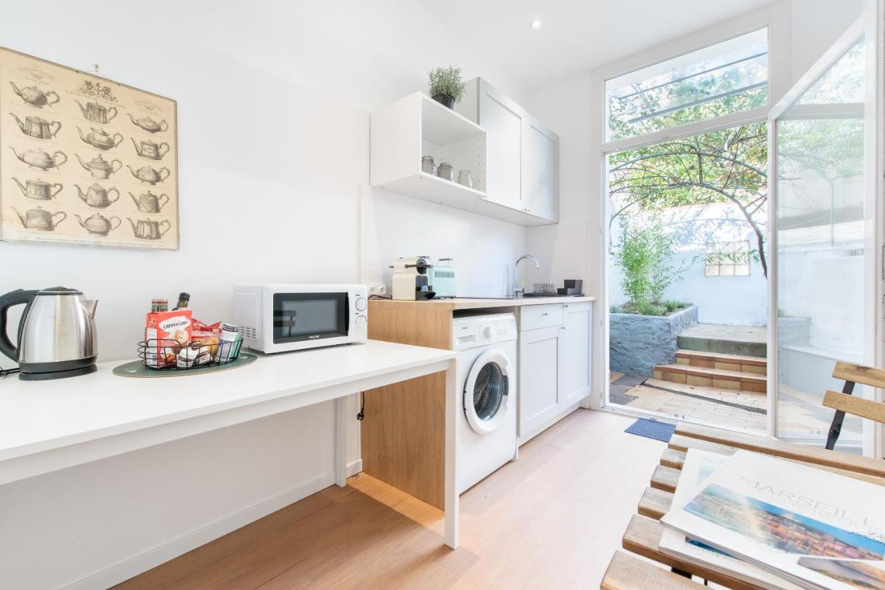 Studio Blancarde Terrasse Parking Clim Marseille Bagian luar foto
